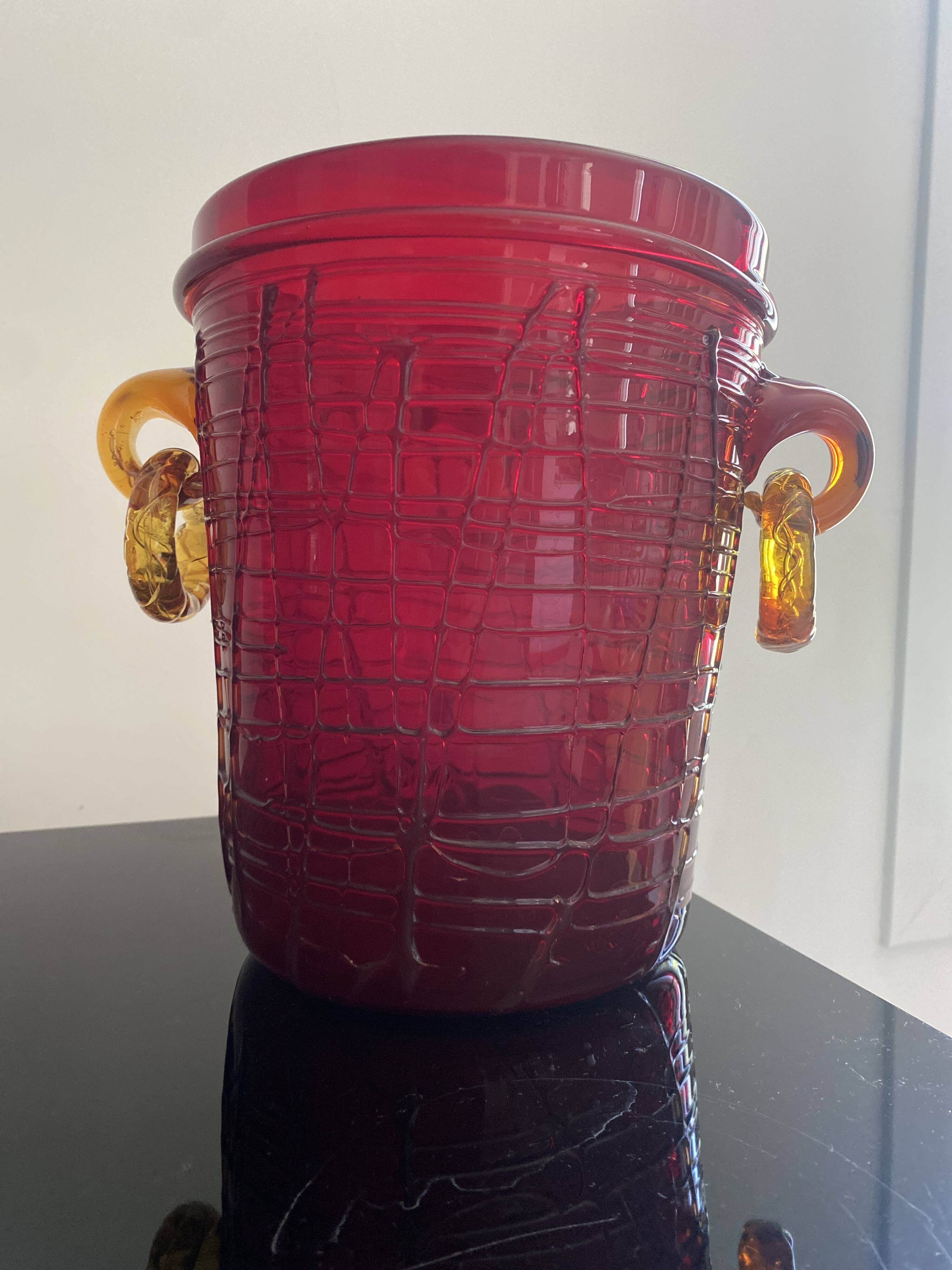 Champagne bucket in glass