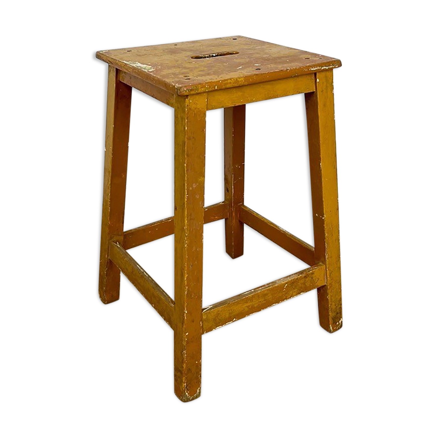 Old slotted milking stool
