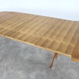 Table de salle à manger brutaliste | Table ovale | Extensible | Période Kjaernulf | 19