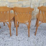 6 wooden bistro chairs