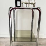 Old vintage smoked glass side table / end table