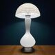 Large Mushroom Table Lamp in White Murano Glass, Italy, 1970s