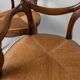 Vintage set of 2 Louis-Philippe armchairs from the 19th century, cherry wood chairs, hand-woven straw seats, antique Italian seat, elegant gift.