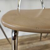 Set of four chairs in iron and skai 1970