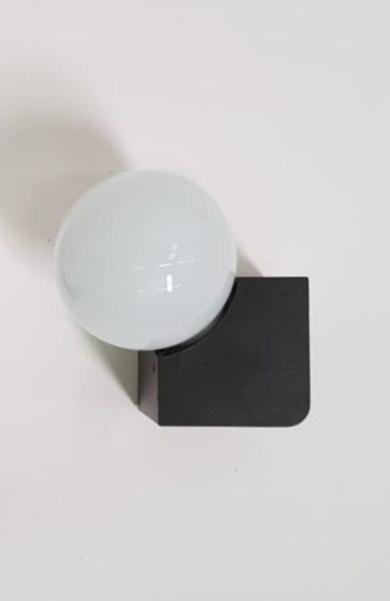 Vintage wall lamp in opaline glass and plastic 1970s