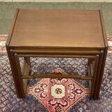 Set of 3 English teak nesting tables from the 1970s