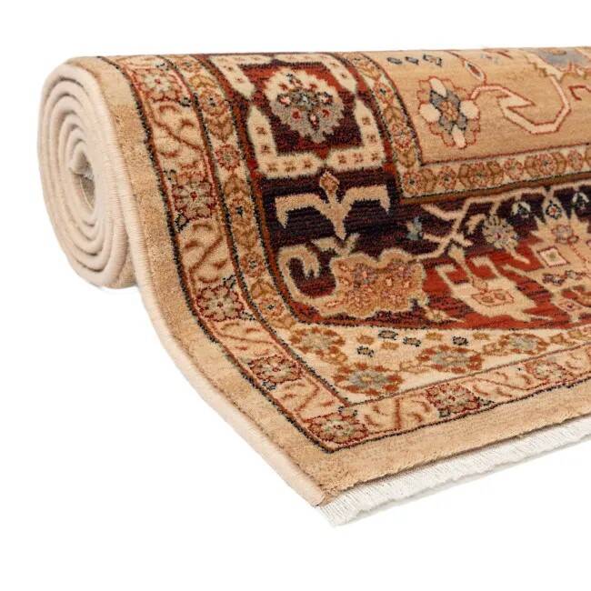 Traditional beige and black oriental rug