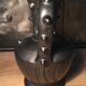 Iridescent black ceramic vase by François Caleca artisan Vallauris