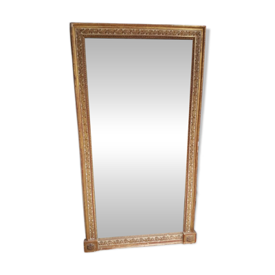 Miroir dore et rechampi en gris d'epoque louis xvi