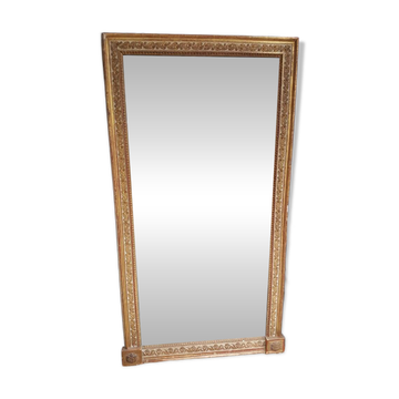 Miroir dore et rechampi en gris d'epoque louis xvi