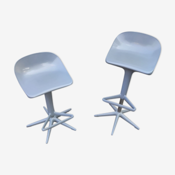 Paire de tabourets design réglables pivotants spoon de Antonio Citterio pour Kartell