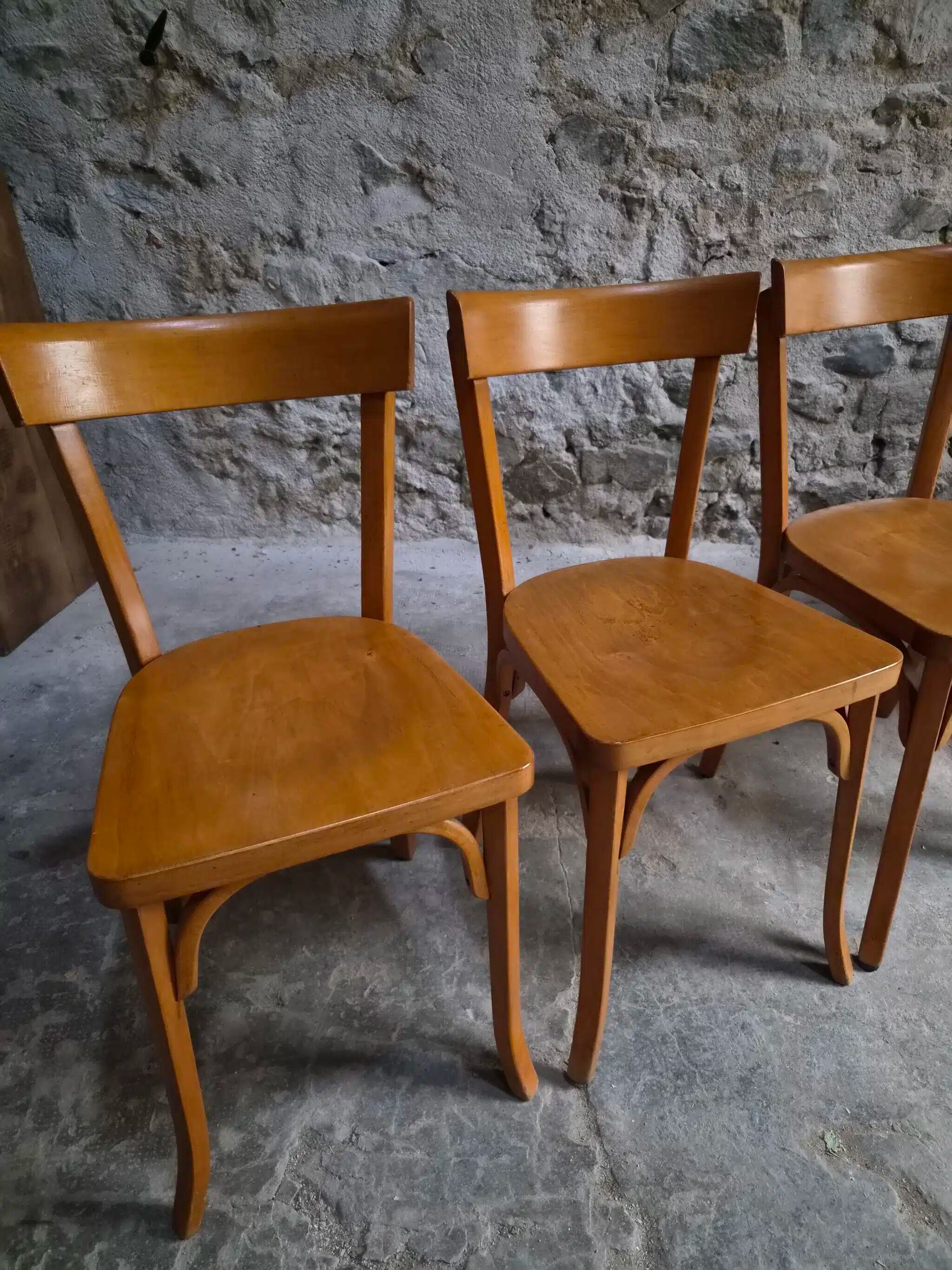 Set of six Baumann bistro chairs, France, 1950s