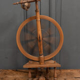 Rouet ancien en bois tourné 1900
