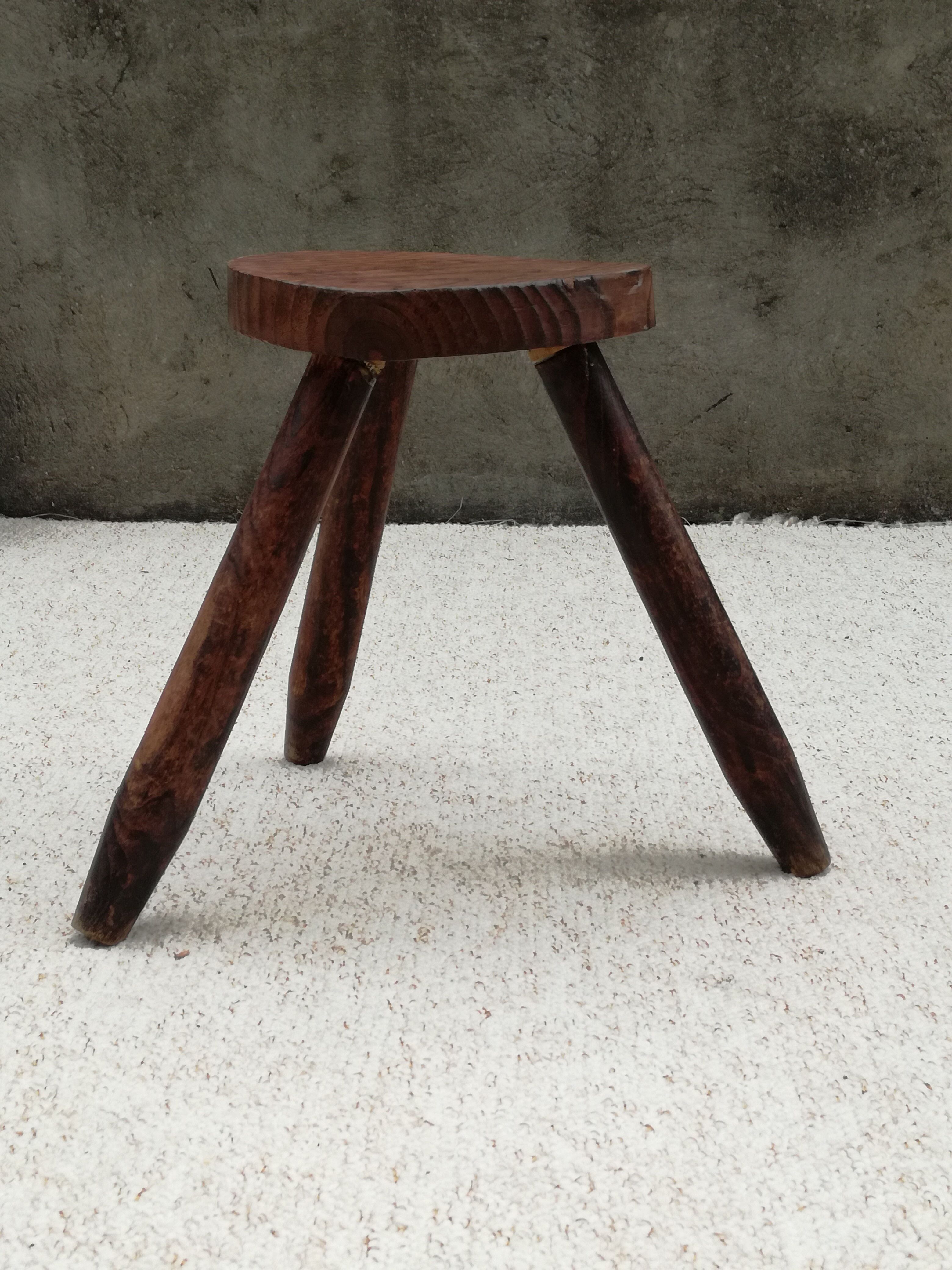 Wooden tripod stool