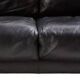 2-seater black leather sofa