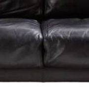 2-seater black leather sofa