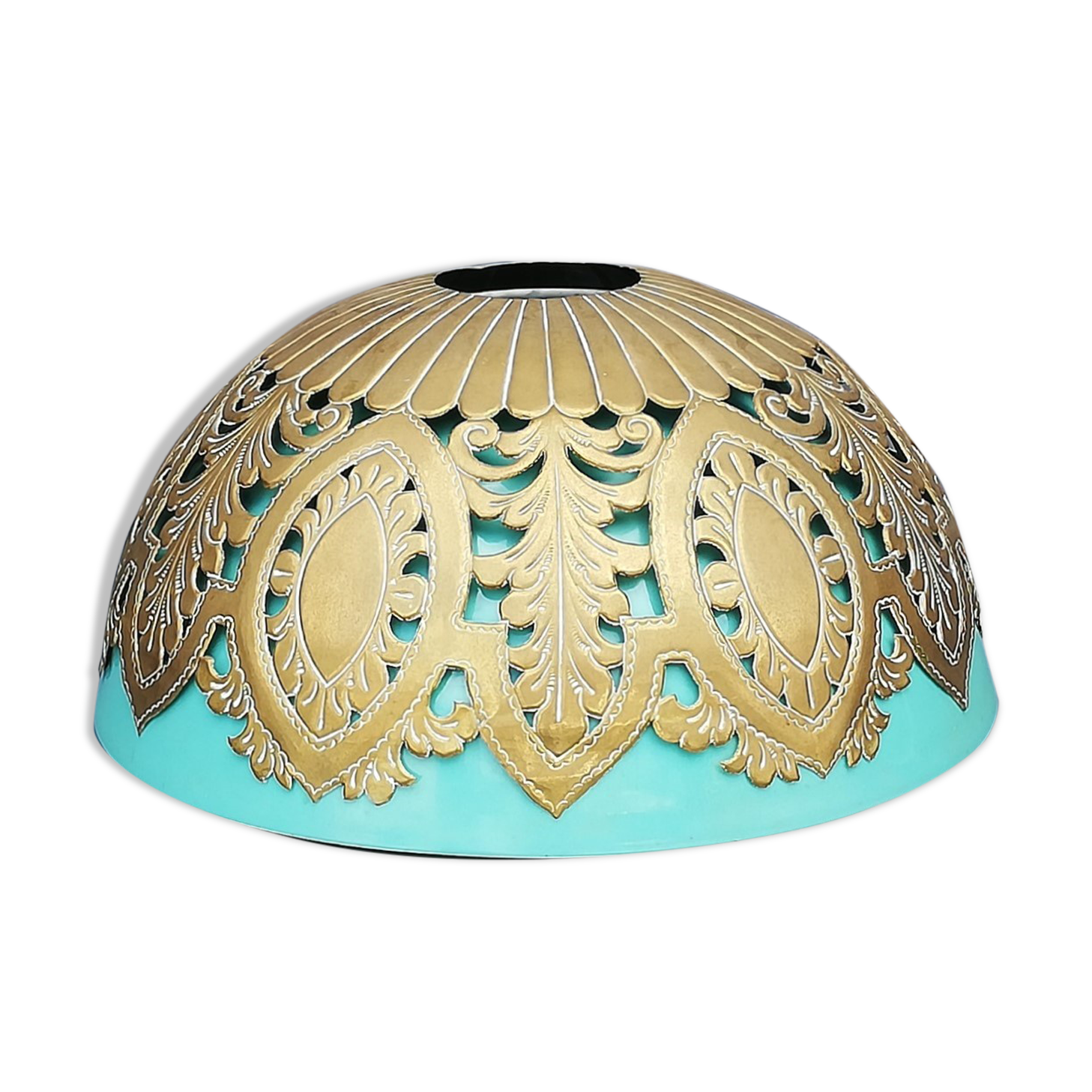 Opaline with its vintage chissed brass trim