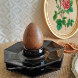 Set of 2 black octagonal egg cups
