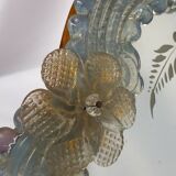 Miroir murano venice 1900 structure bois opalescent stylisées 22x24cm