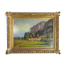 Huile sur toile paysage de montagne alpes, Ernest Victor Hareux (1847-1909)