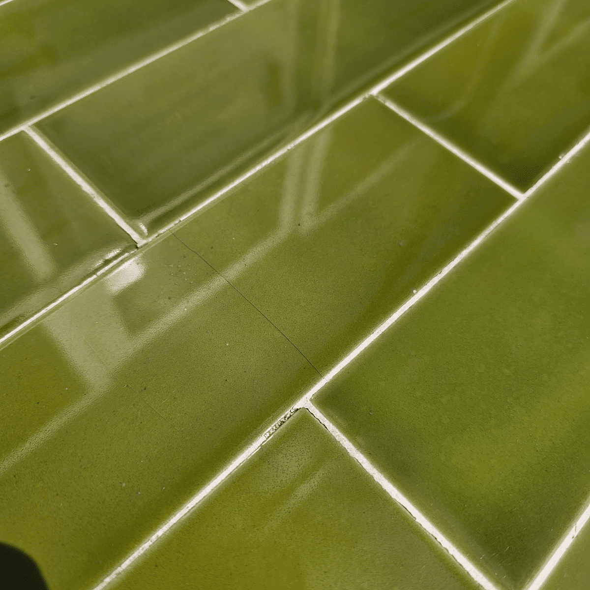 Vintage French dining table with green tiles, 1950s/60s.