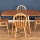 Retro Blonde Ercol Model 383 Dining Table & Four Model 370 Windsor Kitchen Dining Chairs