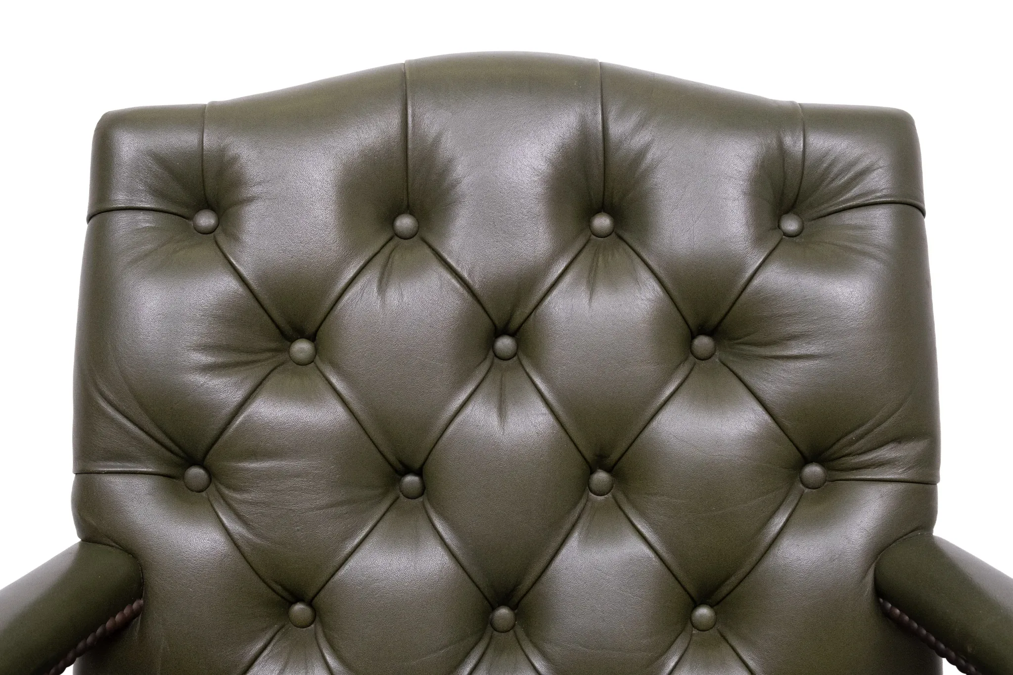 Chesterfield Green tufted Leather desk chair by Wade England 1960s