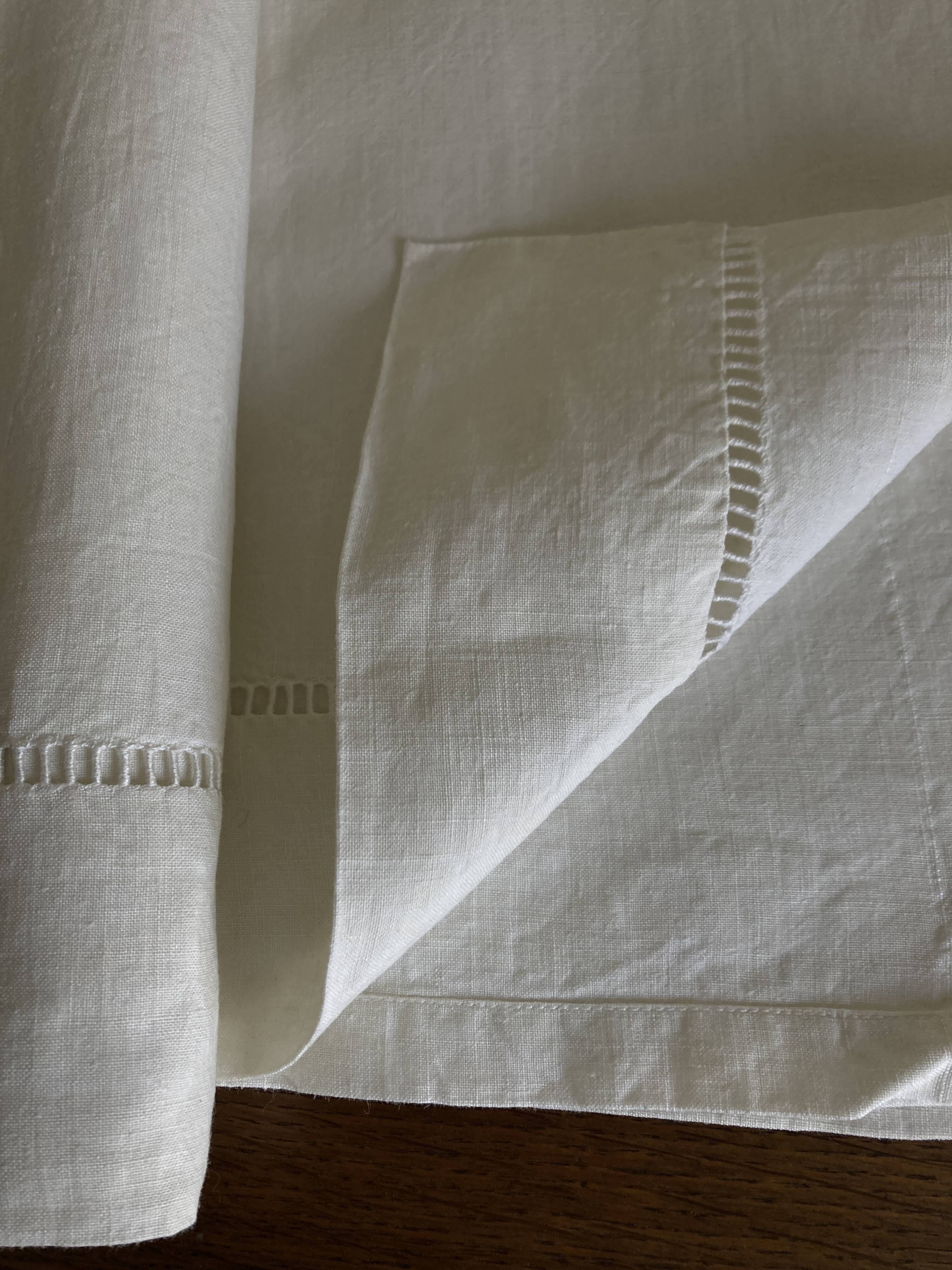 Linen sheet, reserve of antique trousseau, new with openwork and BL modernist L180