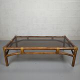 Table basse bambou verre fumé