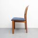 Vintage eetkamerstoelen Holstebro Denmark Teakhout nieuwe stoffering blauw