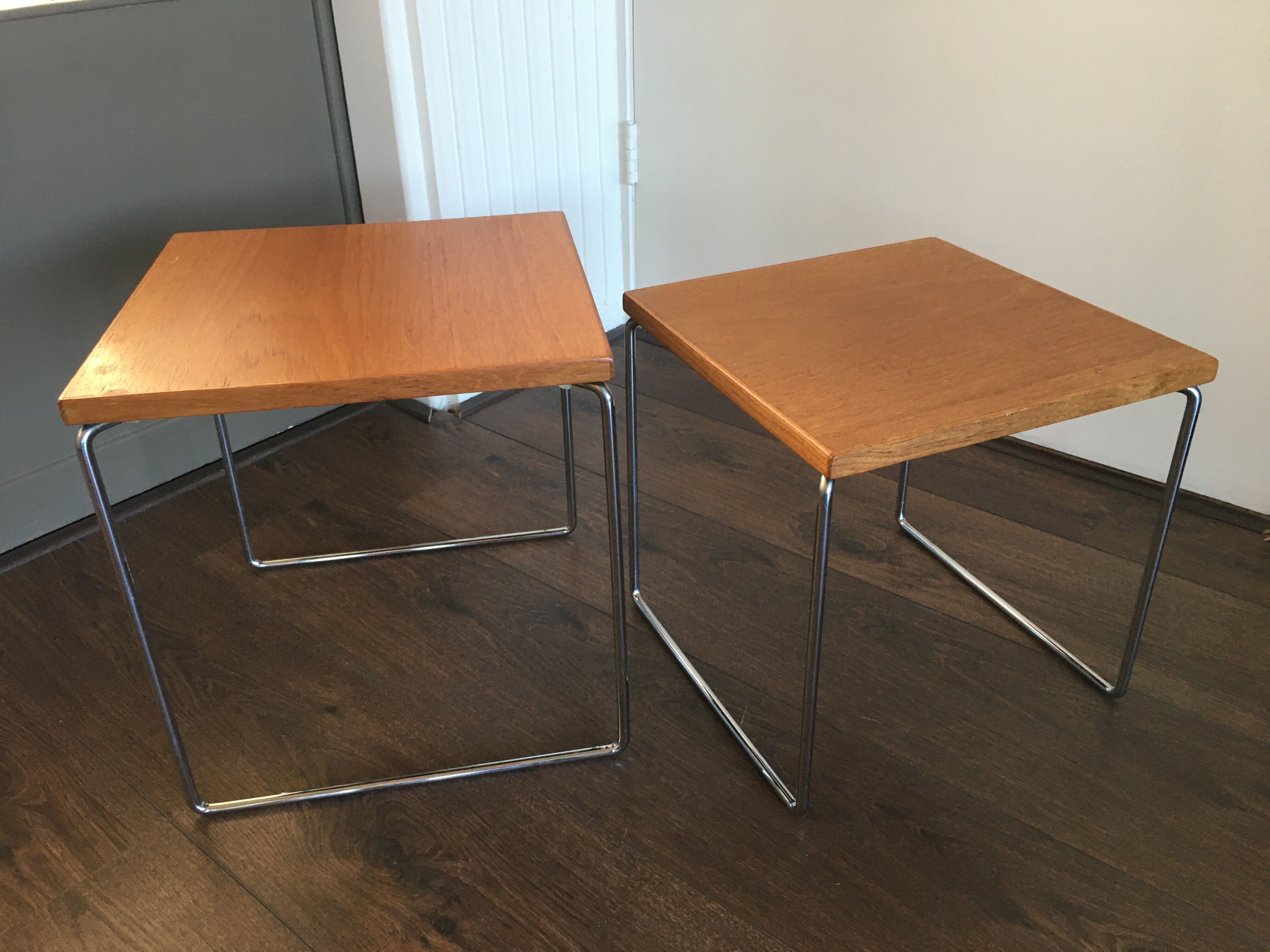 Teak and steel nesting tables from Brabantia, 1960s