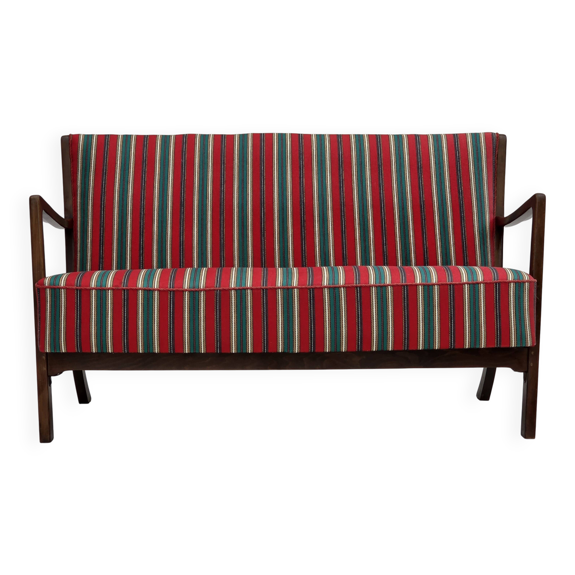 Canapé 2 places danois des années 1960 par Fritz Hansen, laine d'ameublement.