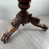 Carved wooden pedestal table with a marble top, Napoleon III period