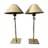 Couple de lampes à poser en laiton