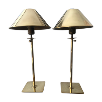 Couple of brass table lamps
