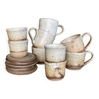 Handmade stoneware coffee set