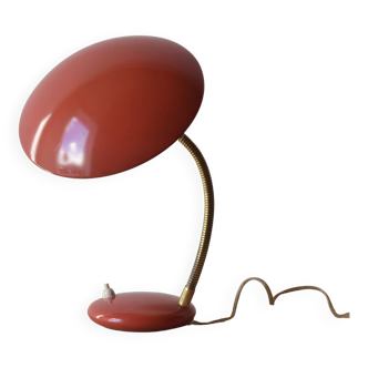 Vintage red saucer desk lamp - Space Age Design - 1950s