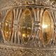 Large two-tone pressed glass ball pendant light
