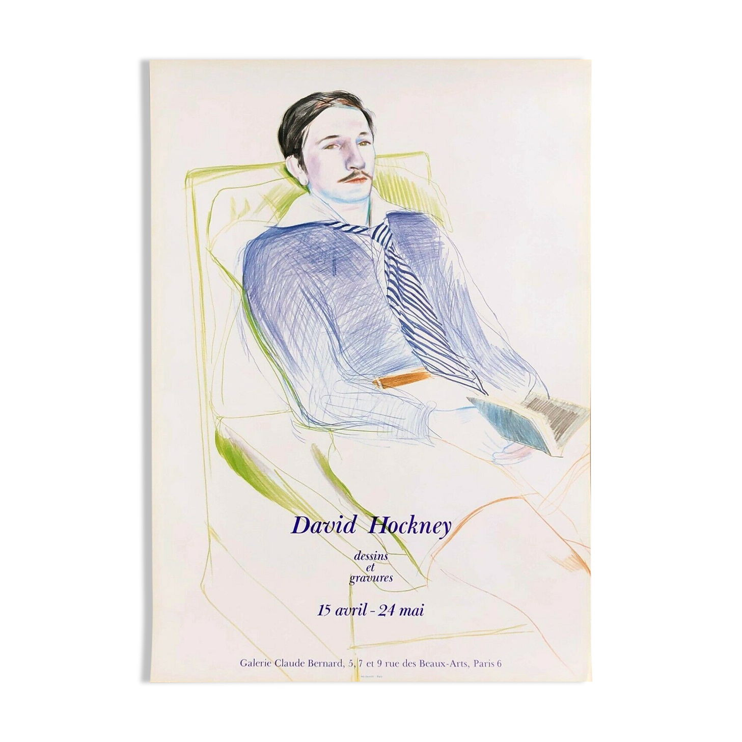 Poster Portrait of Jacques de Bascher, David Hockney 1975