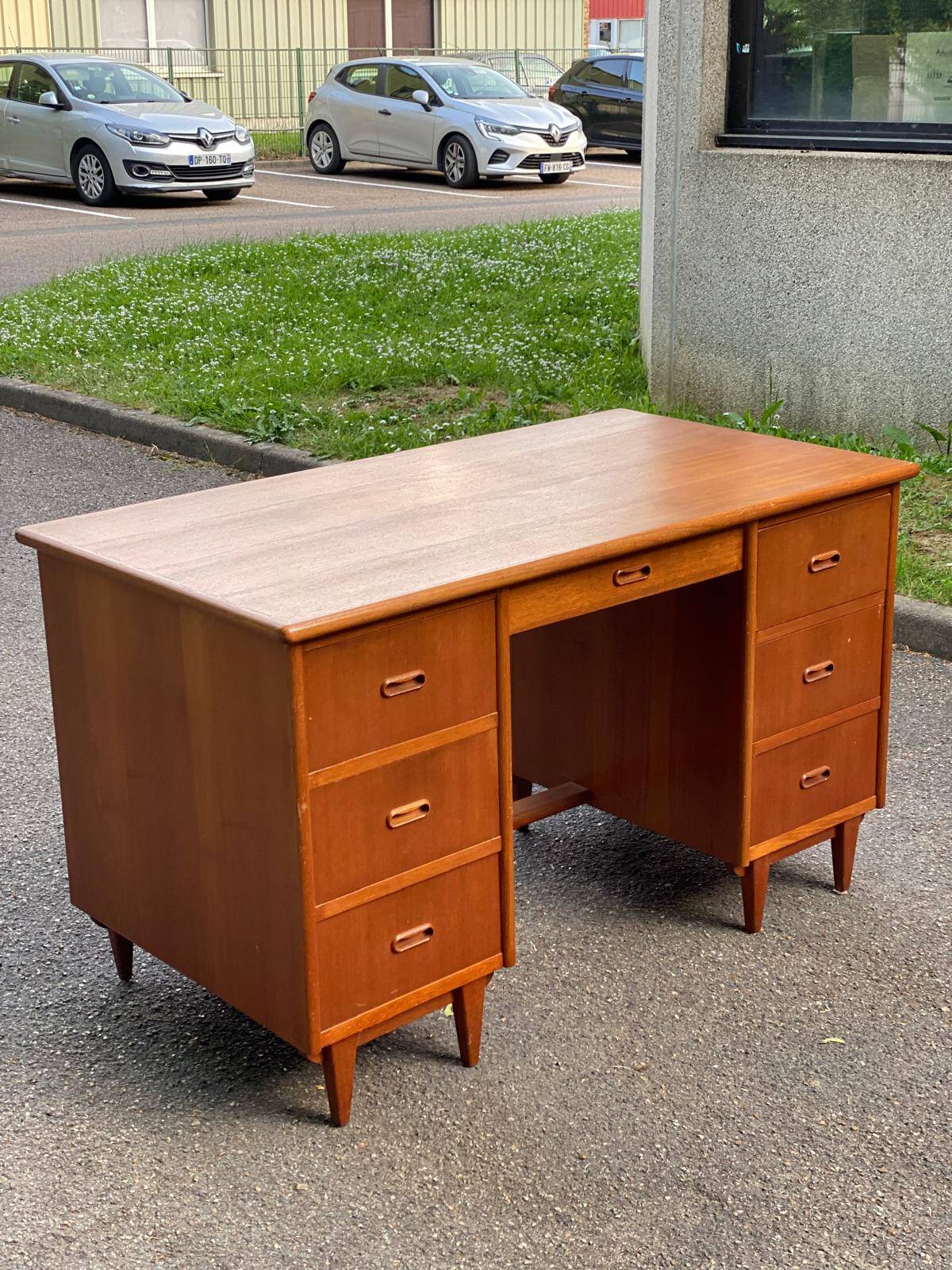 Scandinavian teak desk 1970 Denmark