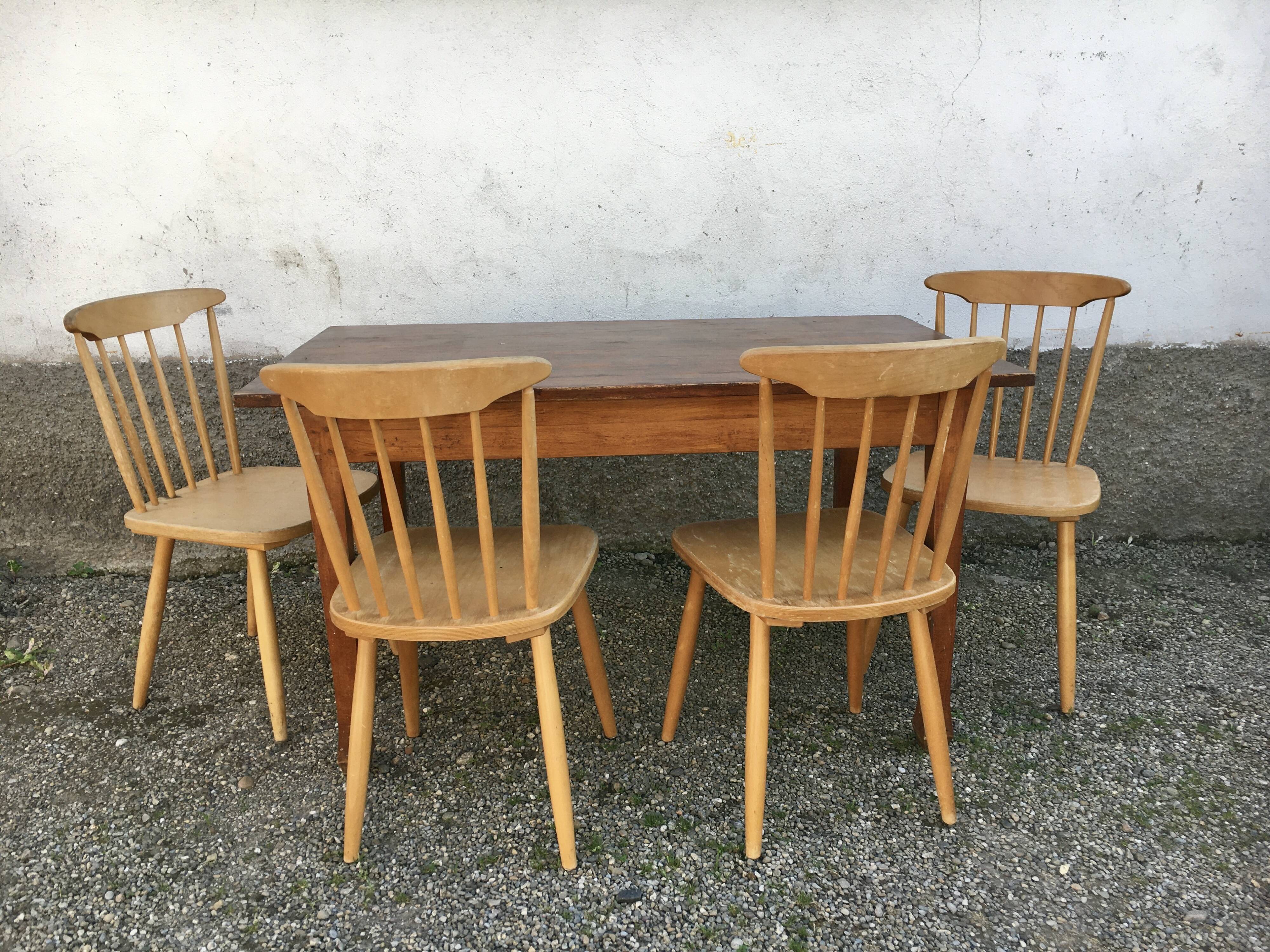 Farmhouse table bistro old trumpet feet