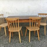 Farmhouse table bistro old trumpet feet