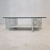 Italian Marble and Glass Coffee Table, 1980's