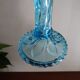 Candleholder Door blue molded glass signed