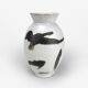 Vase grès émaillé décor calligraphique abstrait