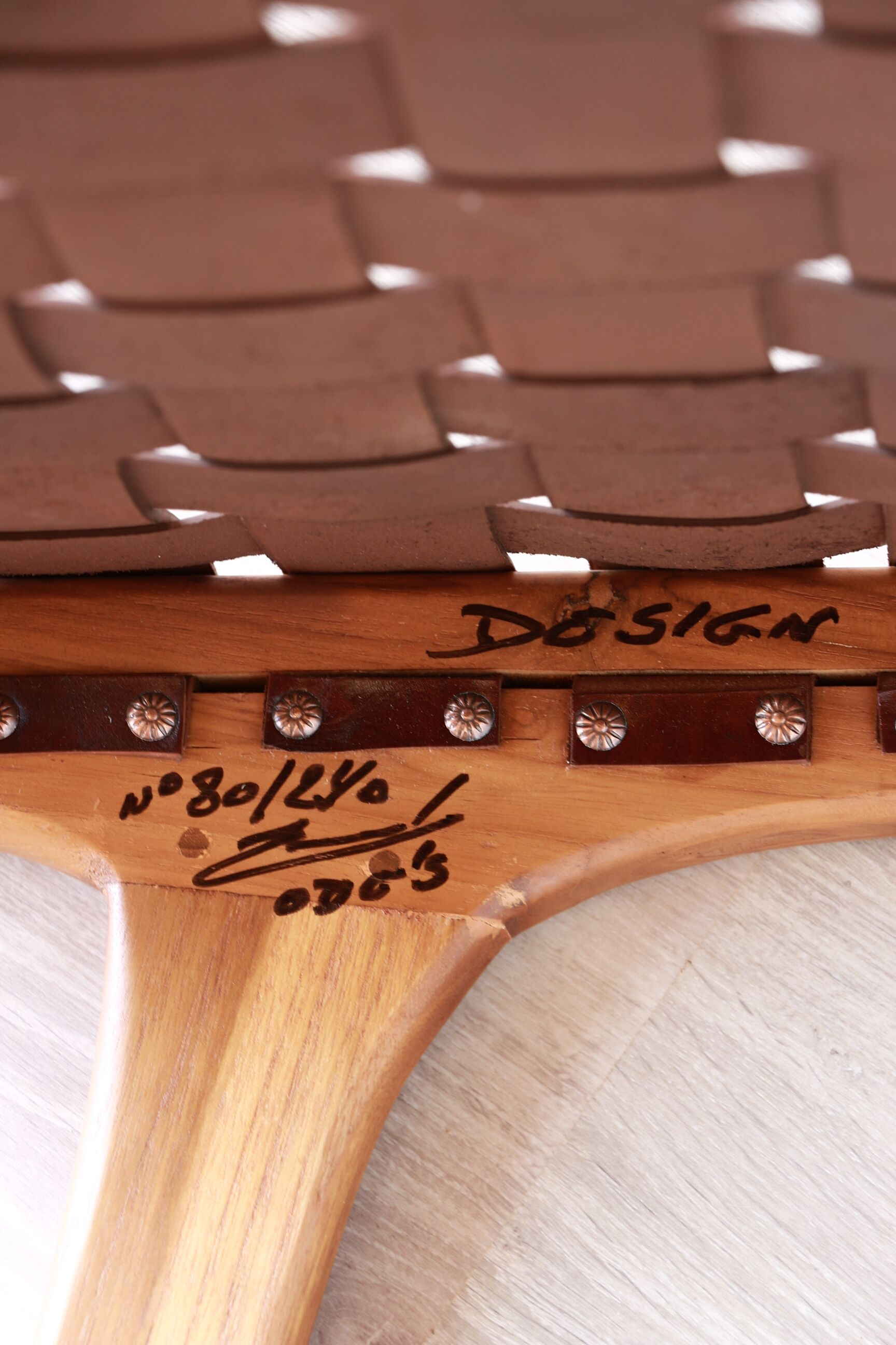 Pair of Teak & Leather heaters - model "Los Angeles" - Olivier de Schrijver