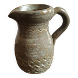 Petit vase pichet carafe en grès vintage signé