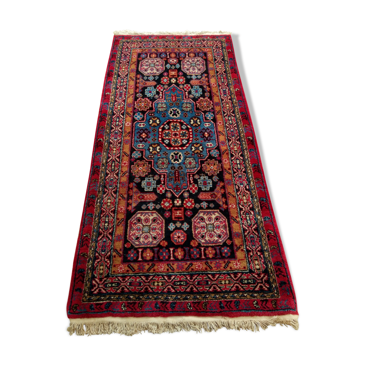 Old oriental rug made hands. 181 x 90cm