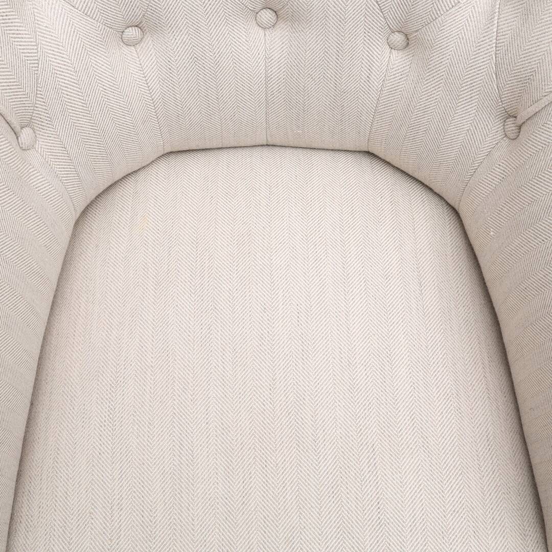 Upholstered armchair white fabric 1970 suede