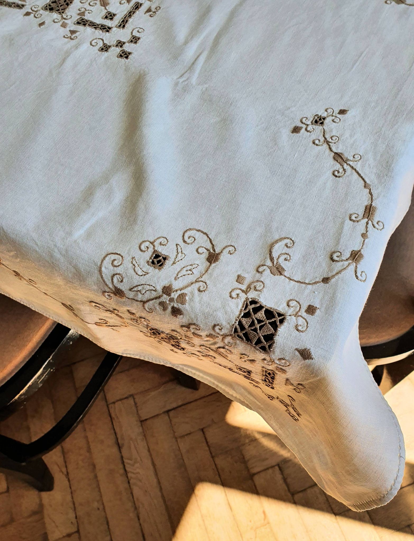 Hand-stitched antique nape and towels